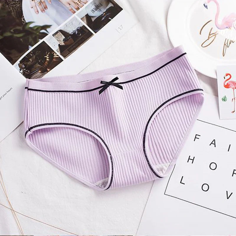 Women's Cotton Panties For Women 4Pcs Young Girl Panties Lovely   Women Panties Ladies Threaded Breathable Women's Panties 2020