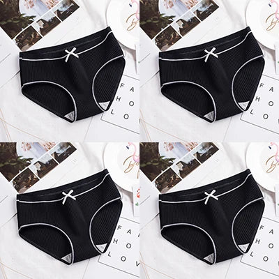 Women's Cotton Panties For Women 4Pcs Young Girl Panties Lovely   Women Panties Ladies Threaded Breathable Women's Panties 2020