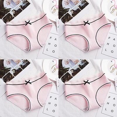 Women's Cotton Panties For Women 4Pcs Young Girl Panties Lovely   Women Panties Ladies Threaded Breathable Women's Panties 2020