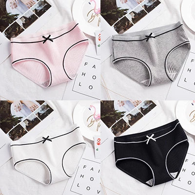Women's Cotton Panties For Women 4Pcs Young Girl Panties Lovely   Women Panties Ladies Threaded Breathable Women's Panties 2020