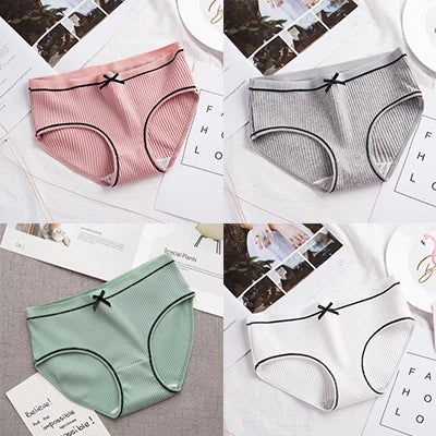 Women's Cotton Panties For Women 4Pcs Young Girl Panties Lovely   Women Panties Ladies Threaded Breathable Women's Panties 2020