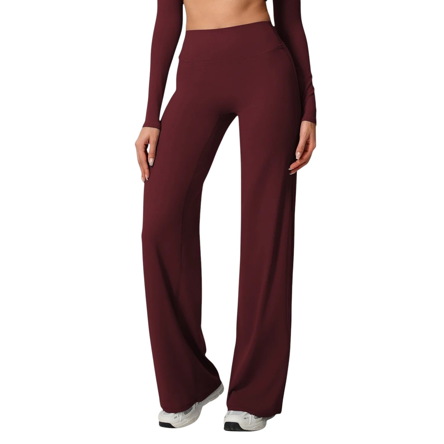 Hearuisavy Women Straight-Leg Sports Pants Gym Clothing Naked Feeling Compression Wide Leg Yoga Leggings Pilates Fitness Tights