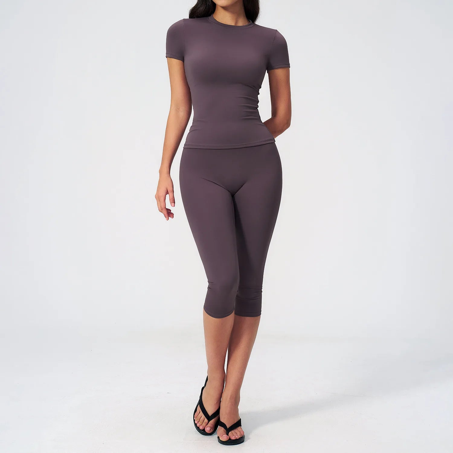 Ensemble Yoga Femme 2 Pièces – Crop Top & Legging Sculptant