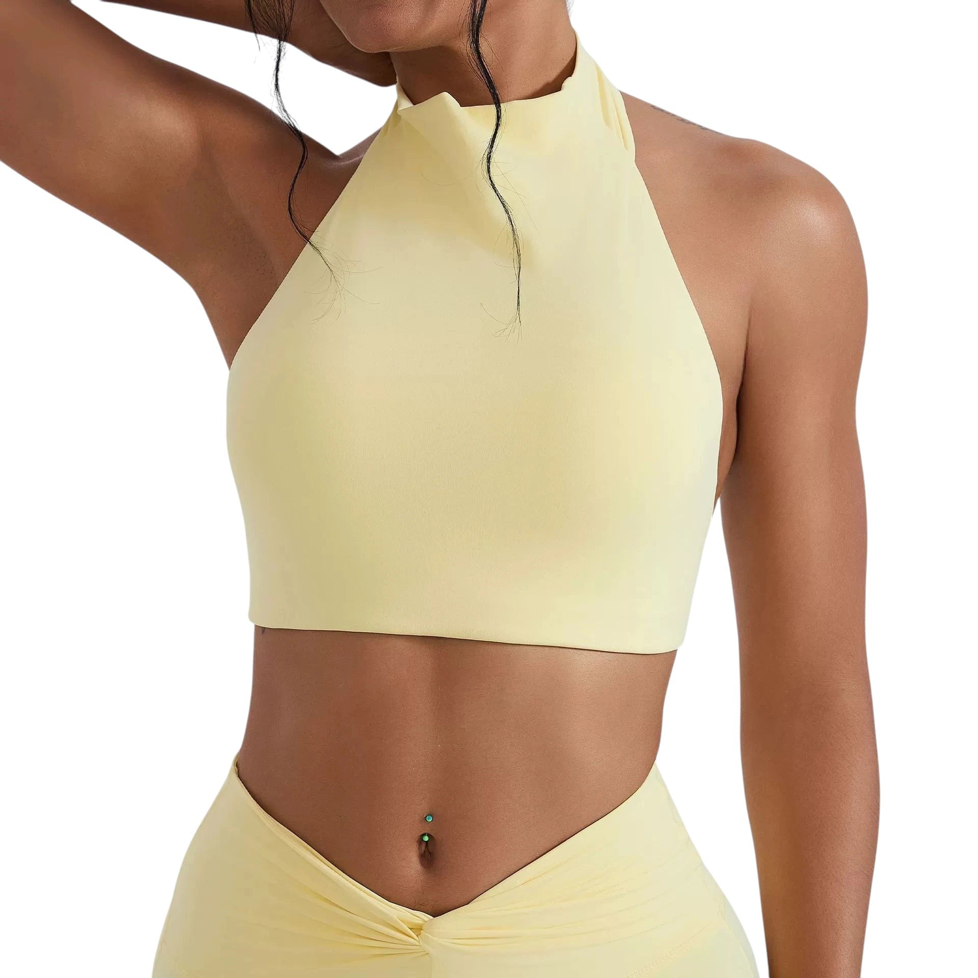 Halter Top Gym Vest Woman Backless Tank Tops Push Up Sport Bras Running Vest Workout Underwear With Chest Cushion Top Activewear