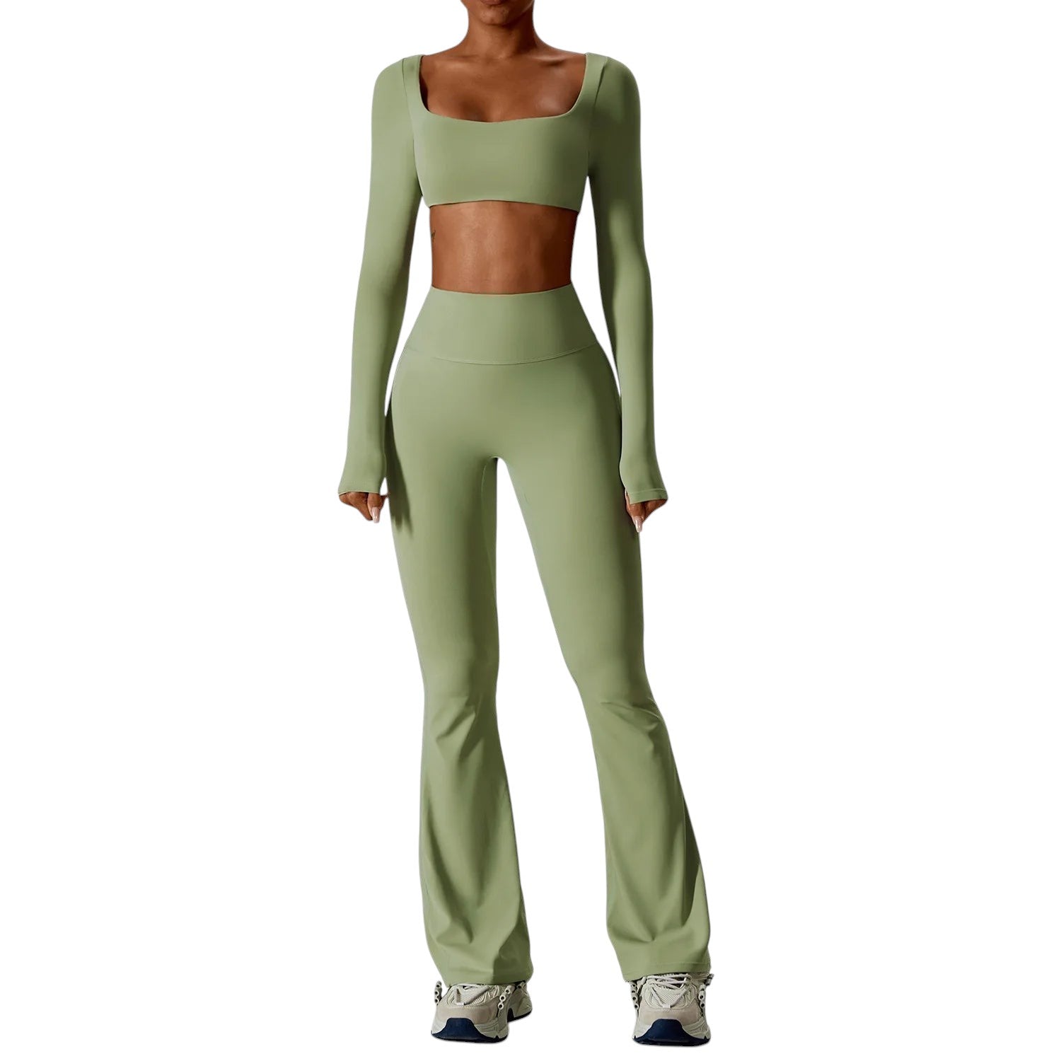 Ensemble Sport Femme Seamless – Brassière, Crop Top & Legging Taille Haute