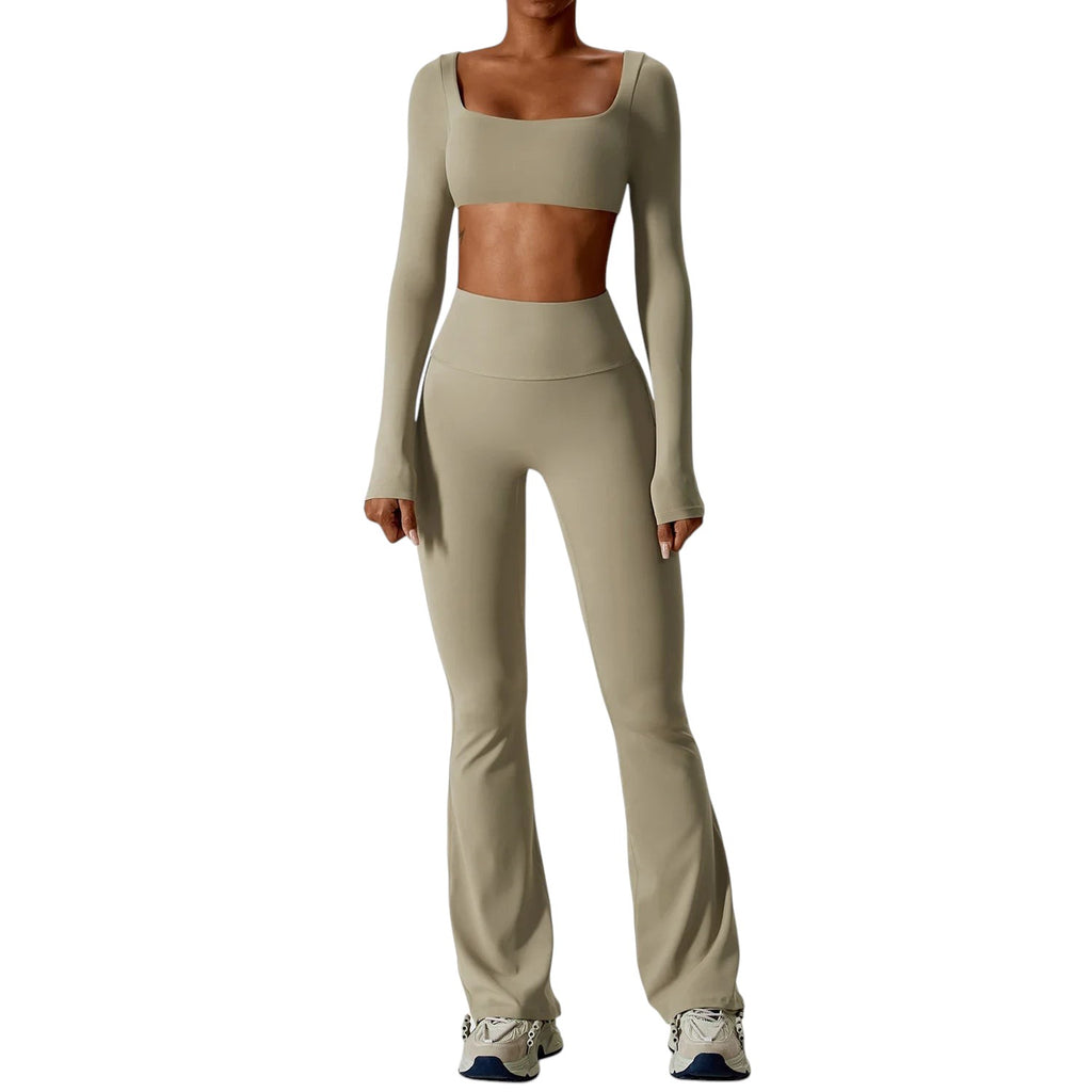 Ensemble Sport Femme Seamless – Brassière, Crop Top & Legging Taille Haute