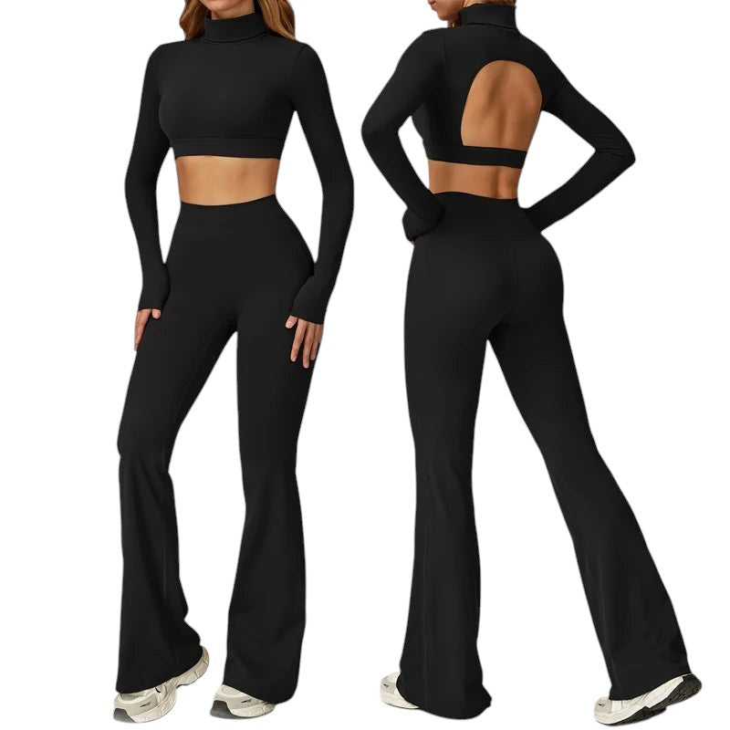 Ensemble -  Crop Top Dos Ouvert & Évasé Sculptant