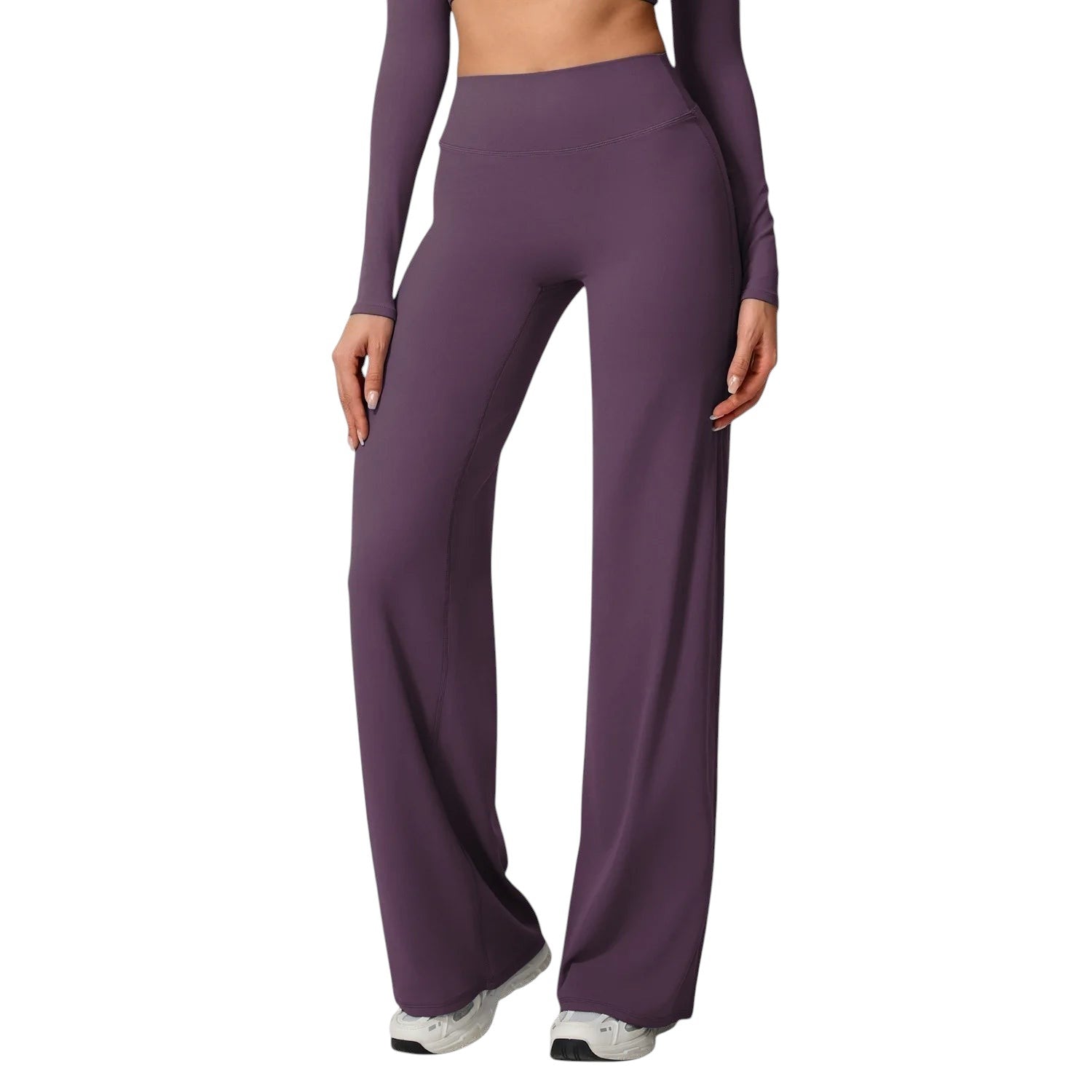 Hearuisavy Women Straight-Leg Sports Pants Gym Clothing Naked Feeling Compression Wide Leg Yoga Leggings Pilates Fitness Tights