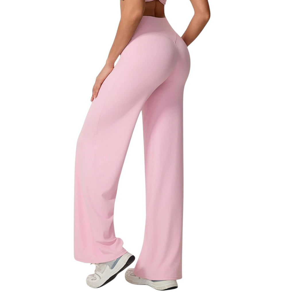 Hearuisavy Women Straight-Leg Sports Pants Gym Clothing Naked Feeling Compression Wide Leg Yoga Leggings Pilates Fitness Tights