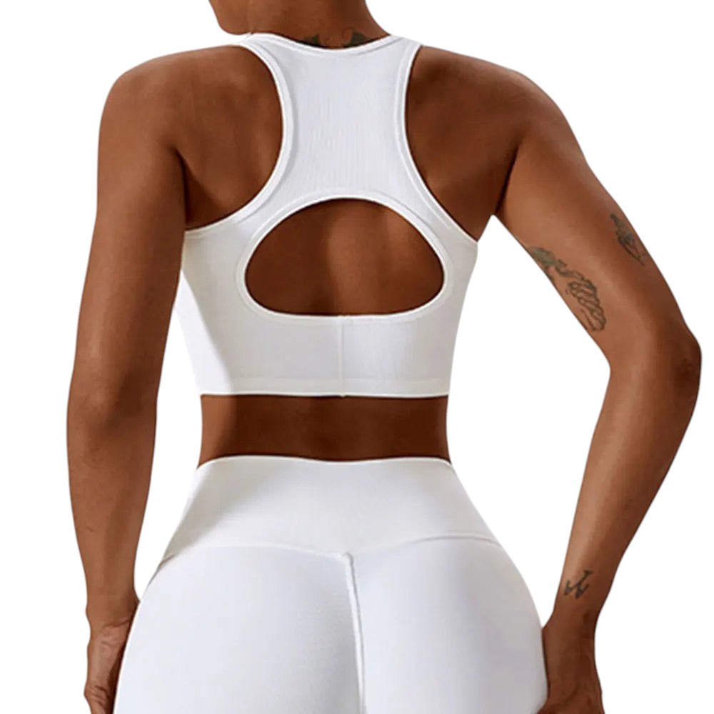 Ensemble – Crop Top Dos Ouvert & Legging Évasé Sculptant