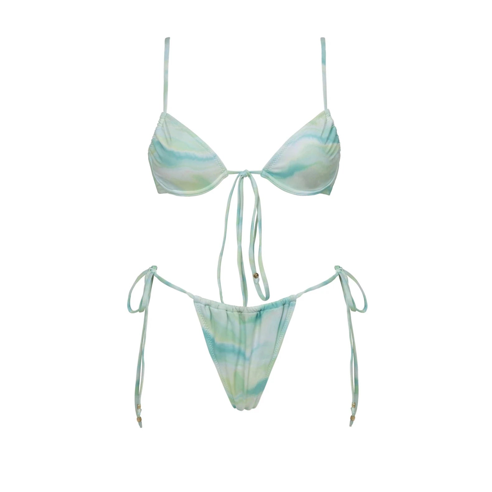 Shiny Diamond Bikini Set Sexy Women Swimsuit Push Up Swimwear Female Bandeau Biquini Halter Bathing Suit Blue Bodysuit Beachwear