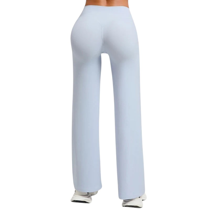 Hearuisavy Women Straight-Leg Sports Pants Gym Clothing Naked Feeling Compression Wide Leg Yoga Leggings Pilates Fitness Tights