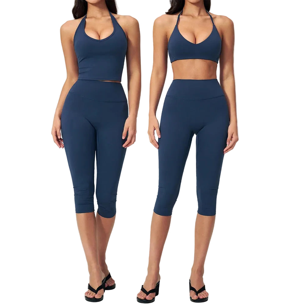 Ensemble Yoga Femme 2 Pièces – Crop Top & Legging Sculptant