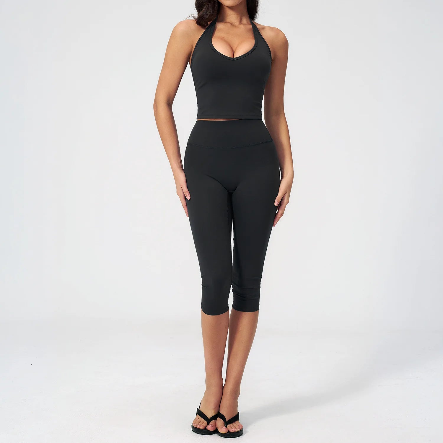 Ensemble Yoga Femme 2 Pièces – Crop Top & Legging Sculptant