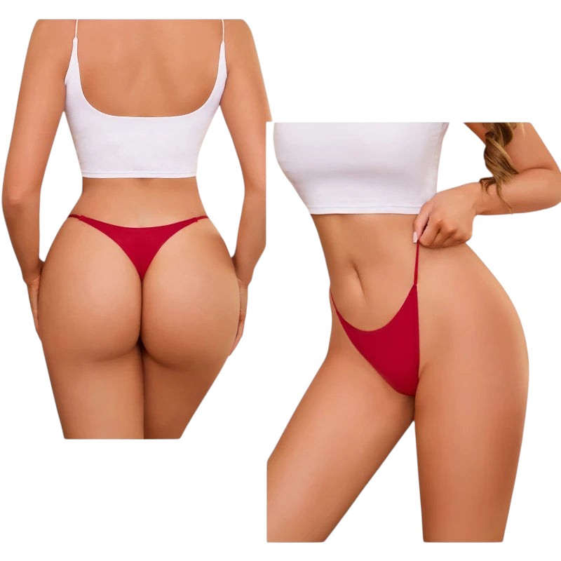 7Pcs/Set Traceless Ice Silk Thongs For Women Sexy Low Waist Elastic Underwear Summer Ultra-thin Female Cozy Breathable G-strings