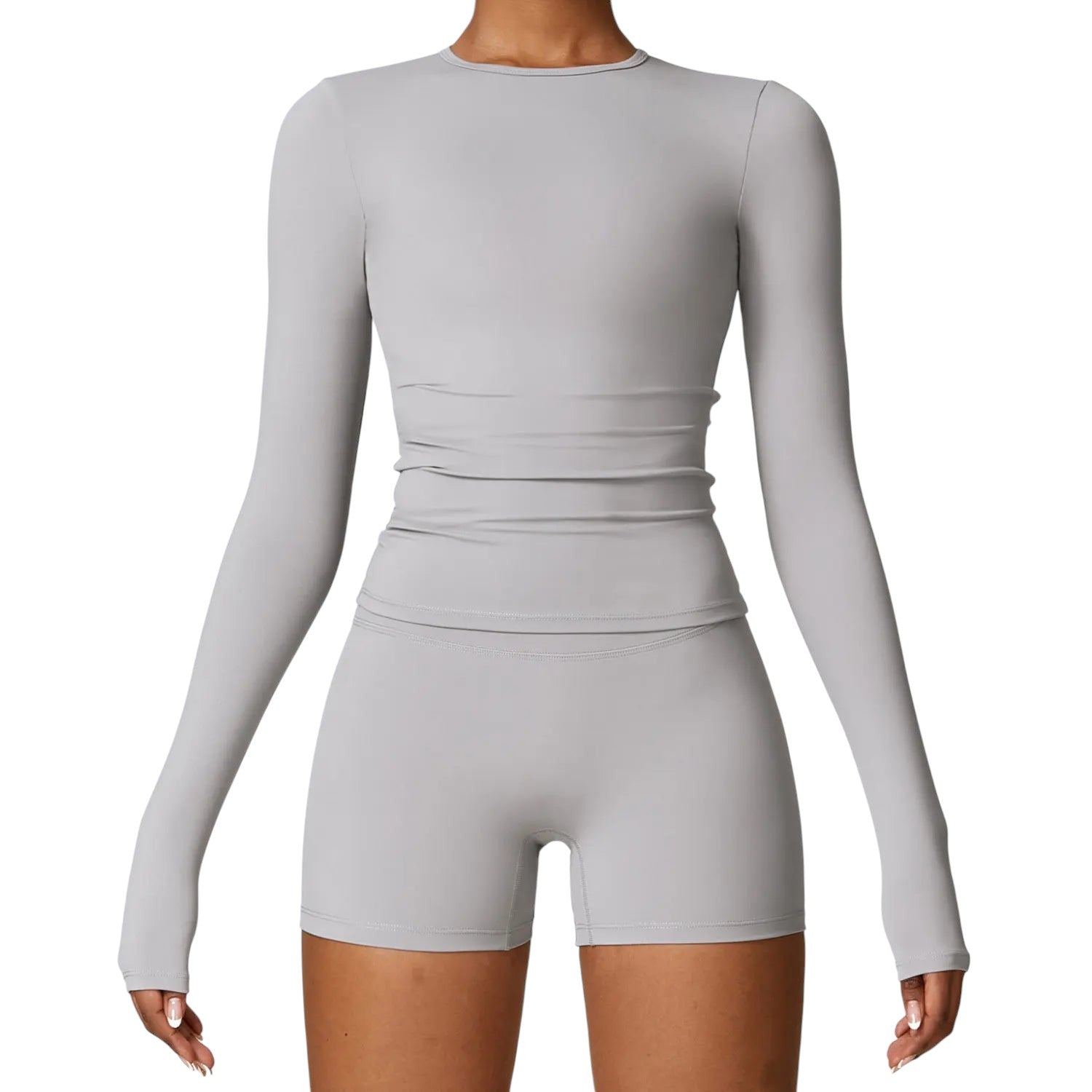 Women Yoga T-shirts Solid Sports Top Long Sleeve Gym Workout Running Shirts Sexy Exposed Navel Quick Dry Fitness Gym Sport Wear