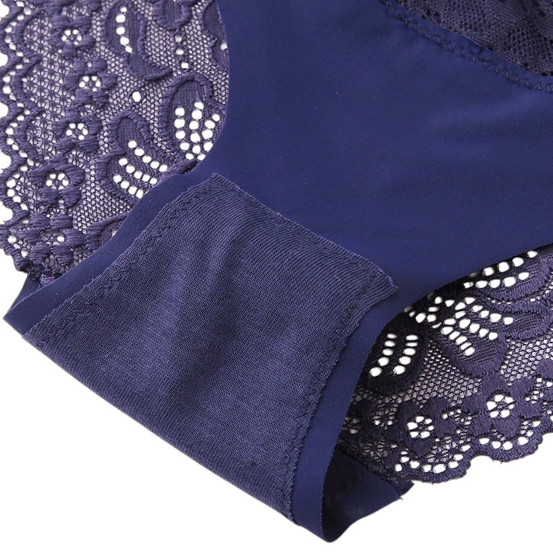 TrowBridge 3PCS/Set Women's Panties Lace Silk Satin Underwear Sexy Lingerie Soft Comfortable Female Briefs Sweet Cozy Underpants
