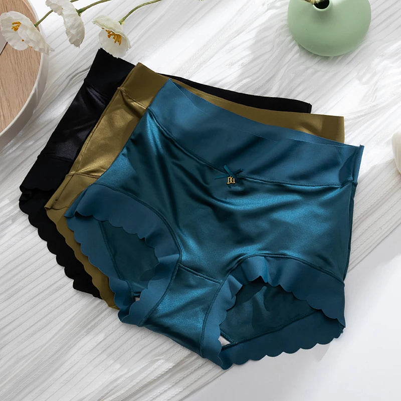 Silk Panties Nice Briefs Soft Underwear Women's Mid rise Elegance Girls Sexy Lingerie