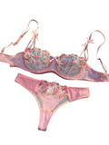Sexy Lingerie Women Thin Transparent Lace See Through Female Erotic Underwear Bra And Panty Set Sleepwear Suit Embroidery Floral