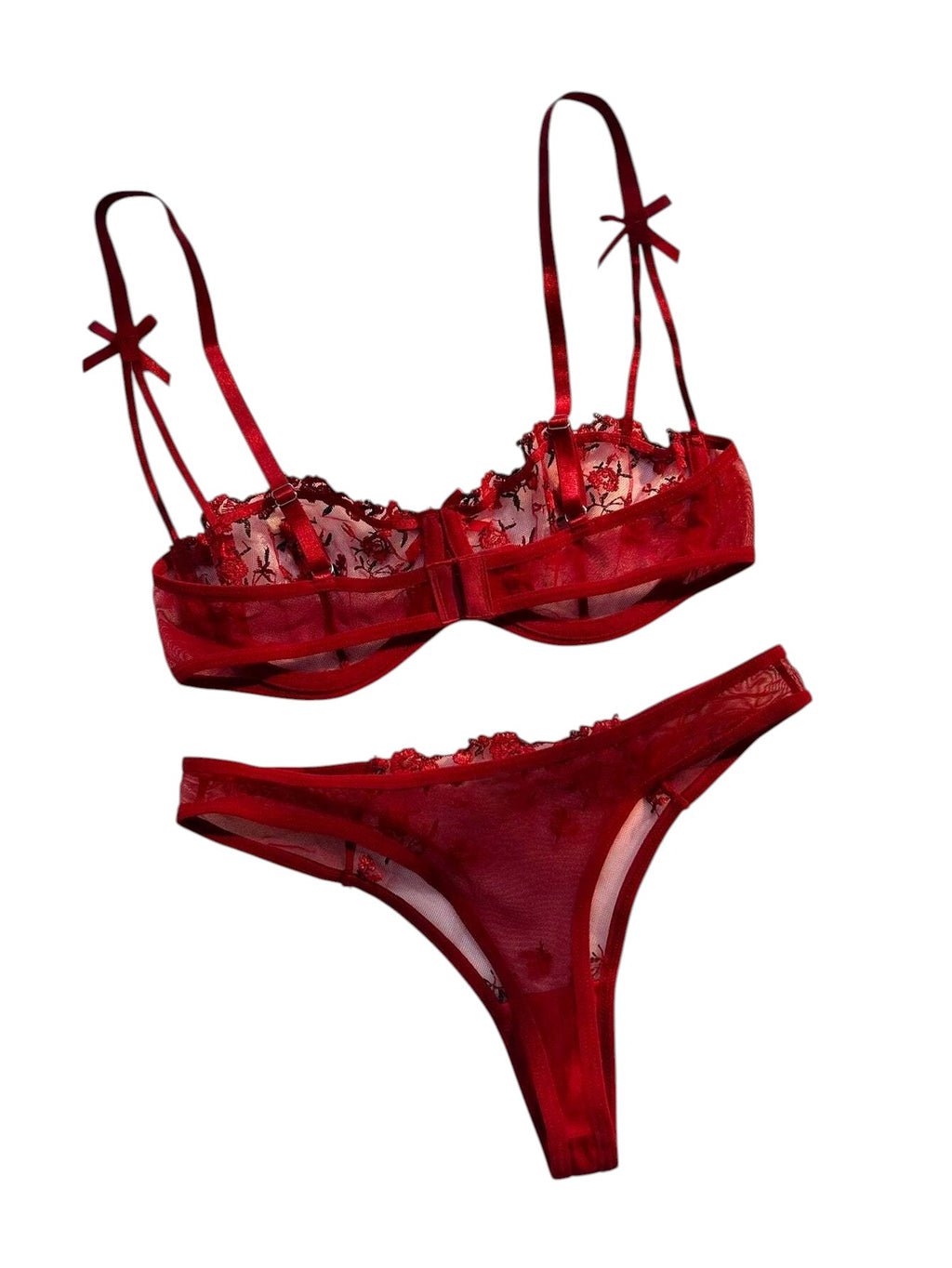 Sexy Lingerie Women Thin Transparent Lace See Through Female Erotic Underwear Bra And Panty Set Sleepwear Suit Embroidery Floral