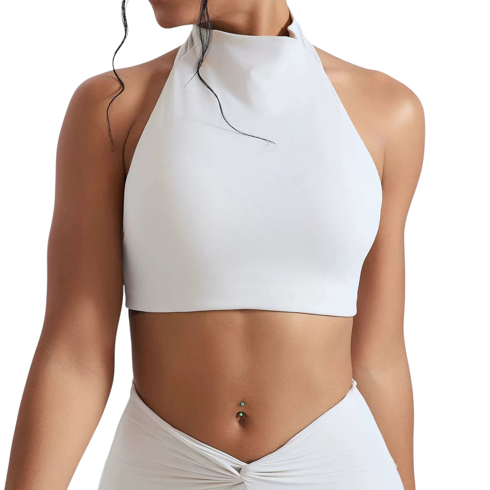 Halter Top Gym Vest Woman Backless Tank Tops Push Up Sport Bras Running Vest Workout Underwear With Chest Cushion Top Activewear