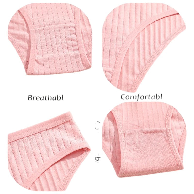 7PCS Women's Seamless Cotton Panties Ladies Low Rise Stripe Underwear Elastic Comfortable Cotton Briefs Breathable Sexy Lingerie