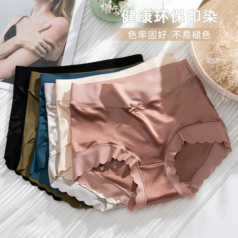 Silk Panties Nice Briefs Soft Underwear Women's Mid rise Elegance Girls Sexy Lingerie