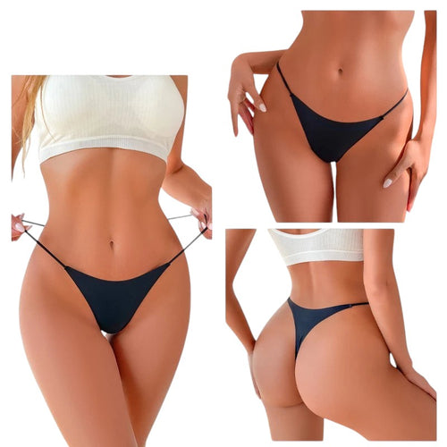 7Pcs/Set Traceless Ice Silk Thongs For Women Sexy Low Waist Elastic Underwear Summer Ultra-thin Female Cozy Breathable G-strings