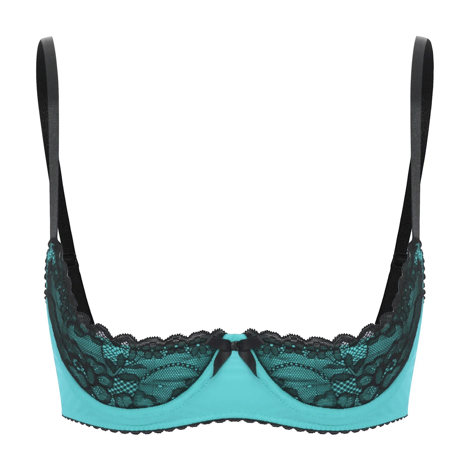 Sexy Lace Bra Women's Lingerie Underwire Half Cup Push Up Brassiere Hot Bra Underwear Bare Exposed Breast Underwire Brassiere