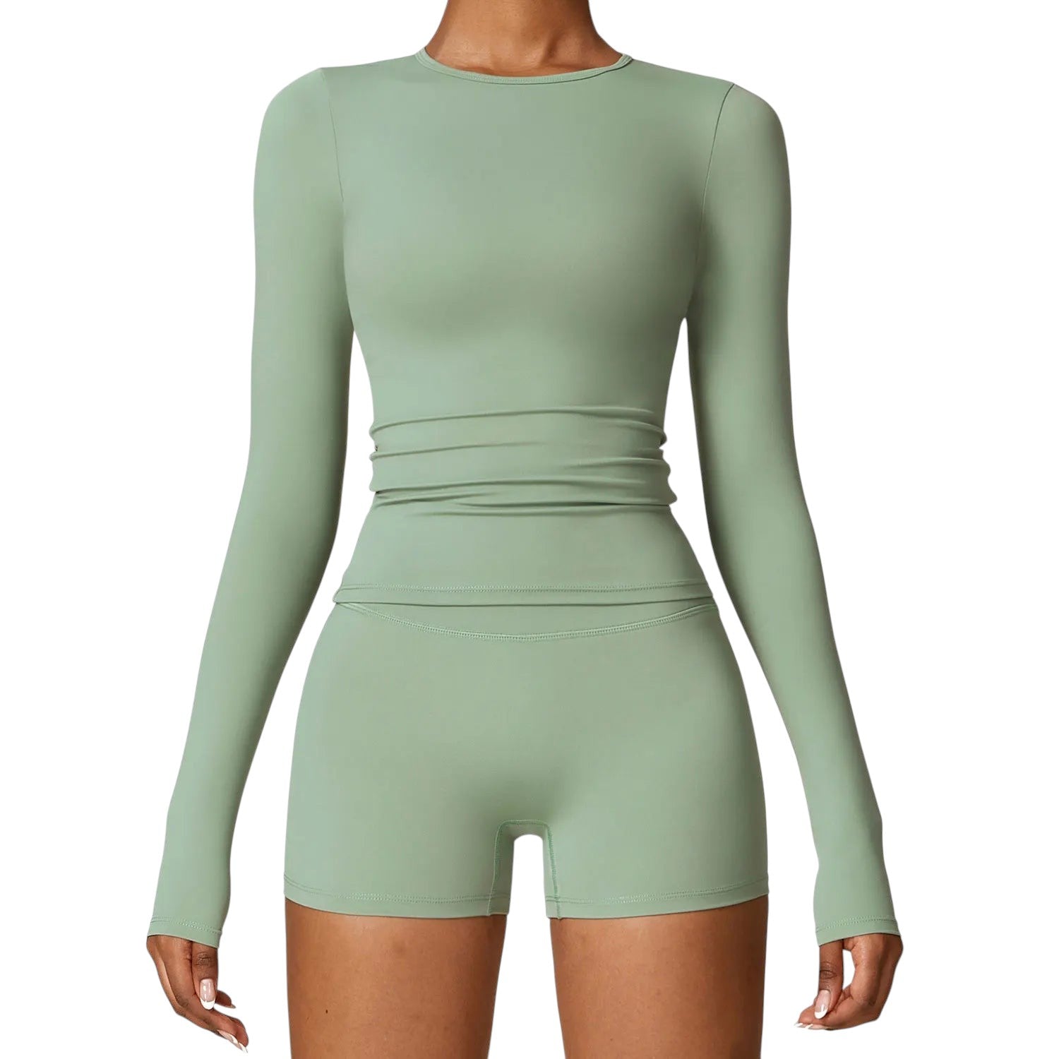 Women Yoga T-shirts Solid Sports Top Long Sleeve Gym Workout Running Shirts Sexy Exposed Navel Quick Dry Fitness Gym Sport Wear